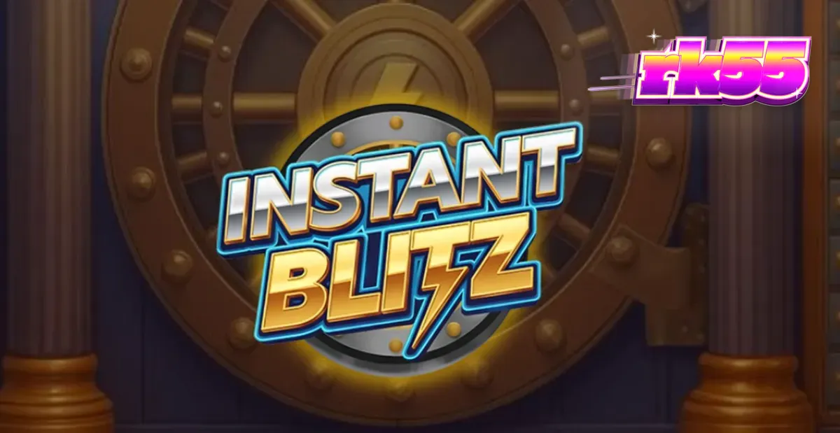 Tampilan visual slot Instant Blitz dengan tema brankas neon futuristik